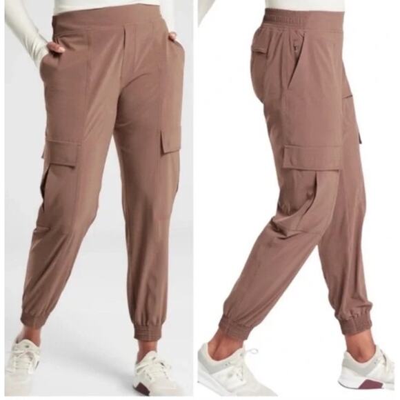 Athleta Chelsea Utility Joggers Mineral Brown Size 6 - Picture 1 of 12